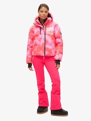 Superdry Pink Hooded Ski Boxy Puffer Jacket - Image 2 of 4