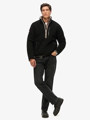 Negru - Bluză din fleece cu fermoar pe jumătate și croi pătrat Superdry Outdoor - Image 2 of 3
