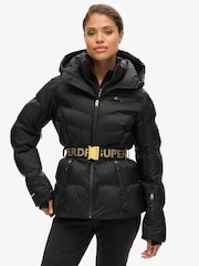 Superdry Black Ski Luxe Puffer 100% Cotton Jacket - Image 1 of 4