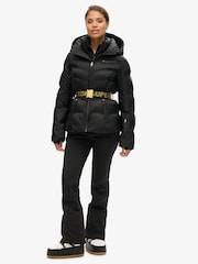 Superdry Black Ski Luxe Puffer 100% Cotton Jacket - Image 3 of 4