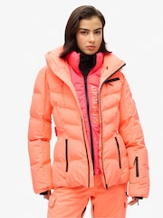 Superdry Pink Ski Luxe Puffer Jacket - Image 1 of 7