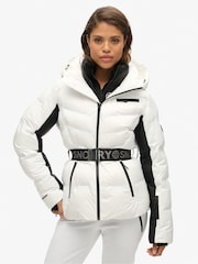 Superdry White Ski Luxe Puffer Jacket - Image 1 of 6