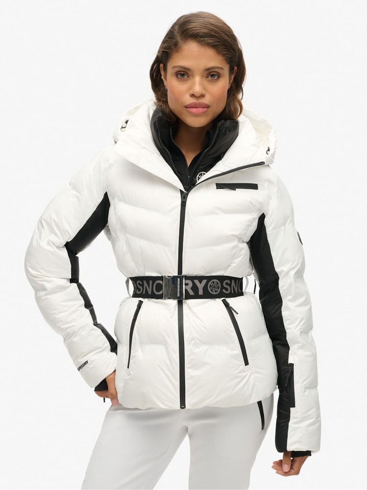 Superdry White Ski Luxe Puffer Jacket - Image 1 of 6
