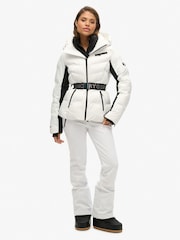 Superdry White Ski Luxe Puffer Jacket - Image 5 of 6