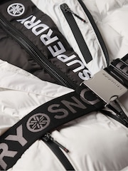 Superdry White Ski Luxe Puffer Jacket - Image 6 of 6