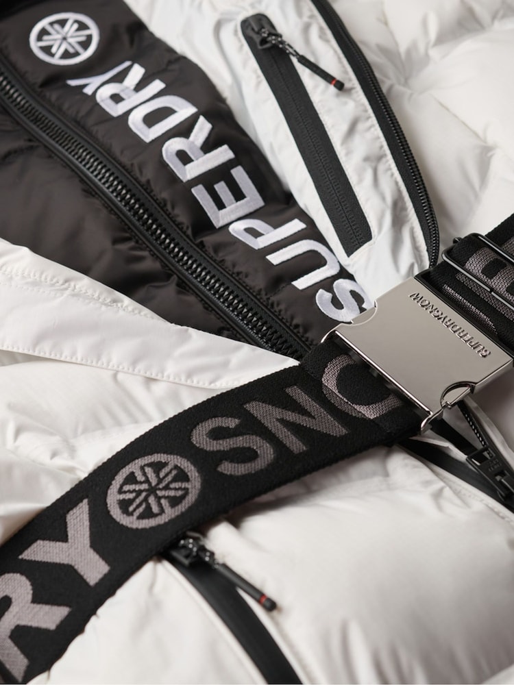 Superdry White Ski Luxe Puffer Jacket - Image 6 of 6