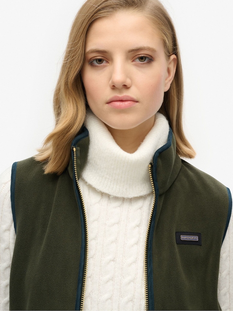 Superdry Green Estate Fleece Gilet - Image 4 of 4