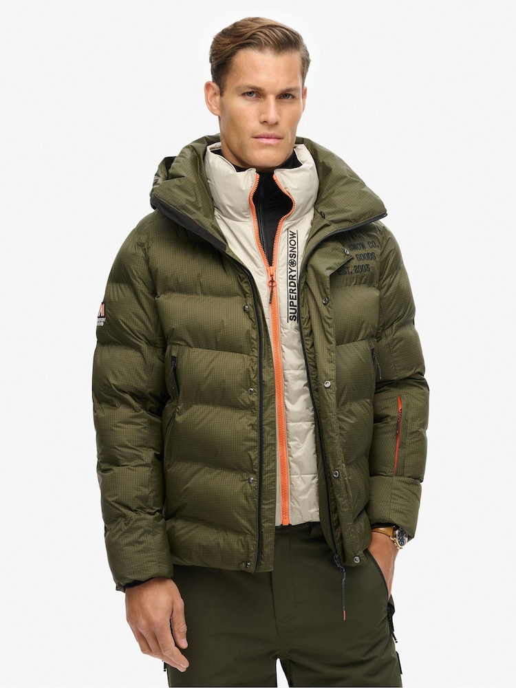 Superdry Green Ski Sport Puffer Jacket - Image 1 of 4