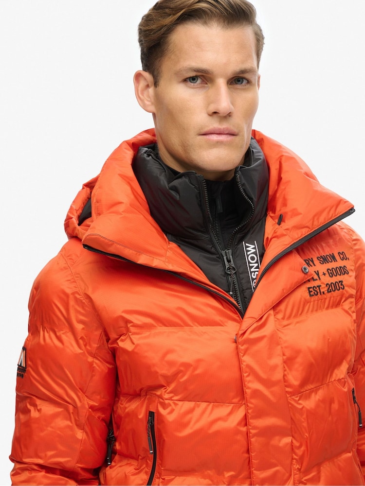 Orange - Superdry Ski Sport Wattierte Jacke - Bild 4 von 4