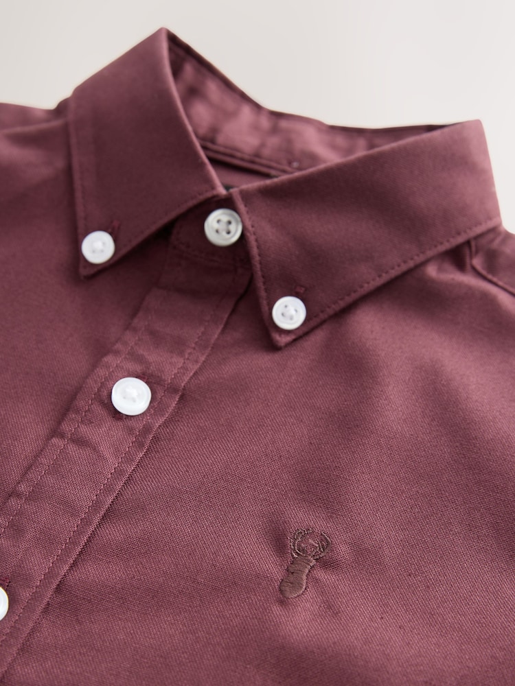 Plum Purple Single Oxford Shirt (3-16yrs) - Image 7 of 7