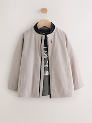 Taupe Bomber Shacket and T-Shirt Set 2 Piece (3mths-7yrs) - Image 1 of 6