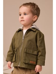 Khaki Green Hooded Overshirt and T-Shirt Set 2 Piece (3mths-7yrs) - Image 9 of 18