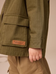 Khaki Green Hooded Overshirt and T-Shirt Set 2 Piece (3mths-7yrs) - Image 17 of 18