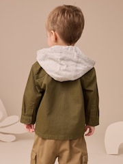 Khaki Green Hooded Overshirt and T-Shirt Set 2 Piece (3mths-7yrs) - Image 18 of 18