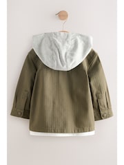 Khaki Green Hooded Overshirt and T-Shirt Set 2 Piece (3mths-7yrs) - Image 1 of 18