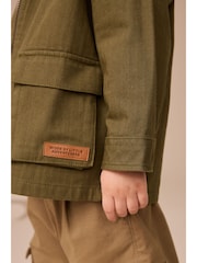 Khaki Green Hooded Overshirt and T-Shirt Set 2 Piece (3mths-7yrs) - Image 6 of 18