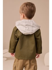 Khaki Green Hooded Overshirt and T-Shirt Set 2 Piece (3mths-7yrs) - Image 7 of 18