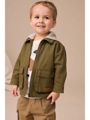 Khaki Green Hooded Overshirt and T-Shirt Set 2 Piece (3mths-7yrs) - Image 8 of 18
