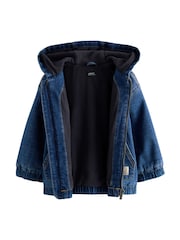 Blue Denim Borg Lined Hooded Zip Through Denim Shacket (3mths-7yrs) - Image 10 of 10