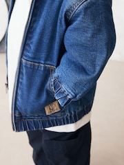 Blue Denim Borg Lined Hooded Zip Through Denim Shacket (3mths-7yrs) - Image 4 of 10