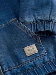 Blue Denim Borg Lined Hooded Zip Through Denim Shacket (3mths-7yrs) - Image 9 of 10
