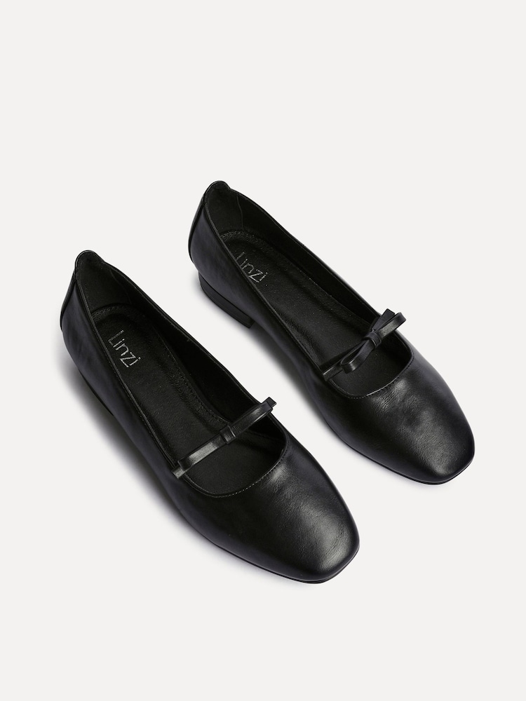 Linzi Black Cressida Ballet Pumps With Bow Detail - Image 4 of 5