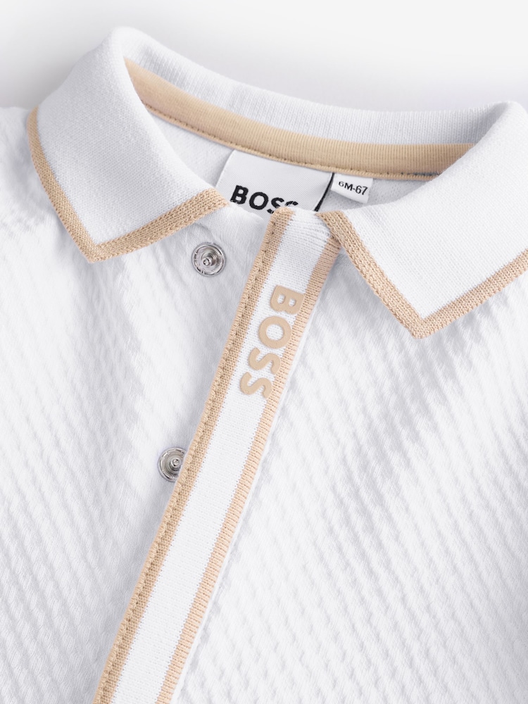 BOSS White Baby Sleepsuit Set - Image 4 of 6