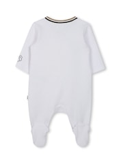 BOSS White Baby Logo Sleepsuit Giftset Set With Hat, Mitts & Bib - Image 8 of 8