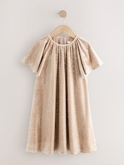 Gold Foil Spot Velour Dress (3-16yrs) - Image 1 of 4