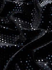 Black Foil Spot Velour Dress (3-16yrs) - Image 3 of 4