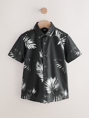 Black/ Off White Short Sleeve Printed Shirt (3-16yrs) - Image 3 of 6