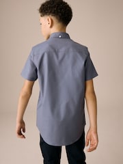 Airforce Blue Logo Short Sleeve Cotton Rich Oxford Shirt (3-16yrs) - Image 3 of 6