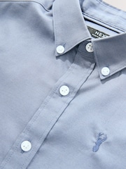 Airforce Blue Logo Short Sleeve Cotton Rich Oxford Shirt (3-16yrs) - Image 5 of 6