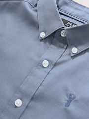 Airforce Blue Logo Short Sleeve Cotton Rich Oxford Shirt (3-16yrs) - Image 7 of 8