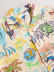 Ecru Graffitti Short Sleeve Printed Shirt (3-16yrs) - Image 4 of 4