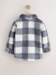 Grey Checkerboard Borg Fleece Shacket (3mths-7yrs) - Image 5 of 8