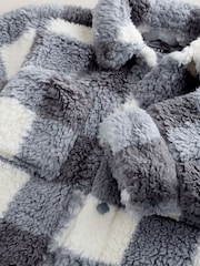 Grey Checkerboard Borg Fleece Shacket (3mths-7yrs) - Image 8 of 8