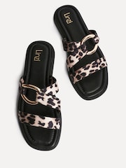 Linzi Animal Cassandra Double Strap Sandals With Buckle Detail - Image 4 of 5