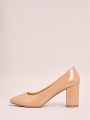 Friends Like These Nude Standard Fit Mid Block Heel Round Toe Court Shoes - Image 5 of 5