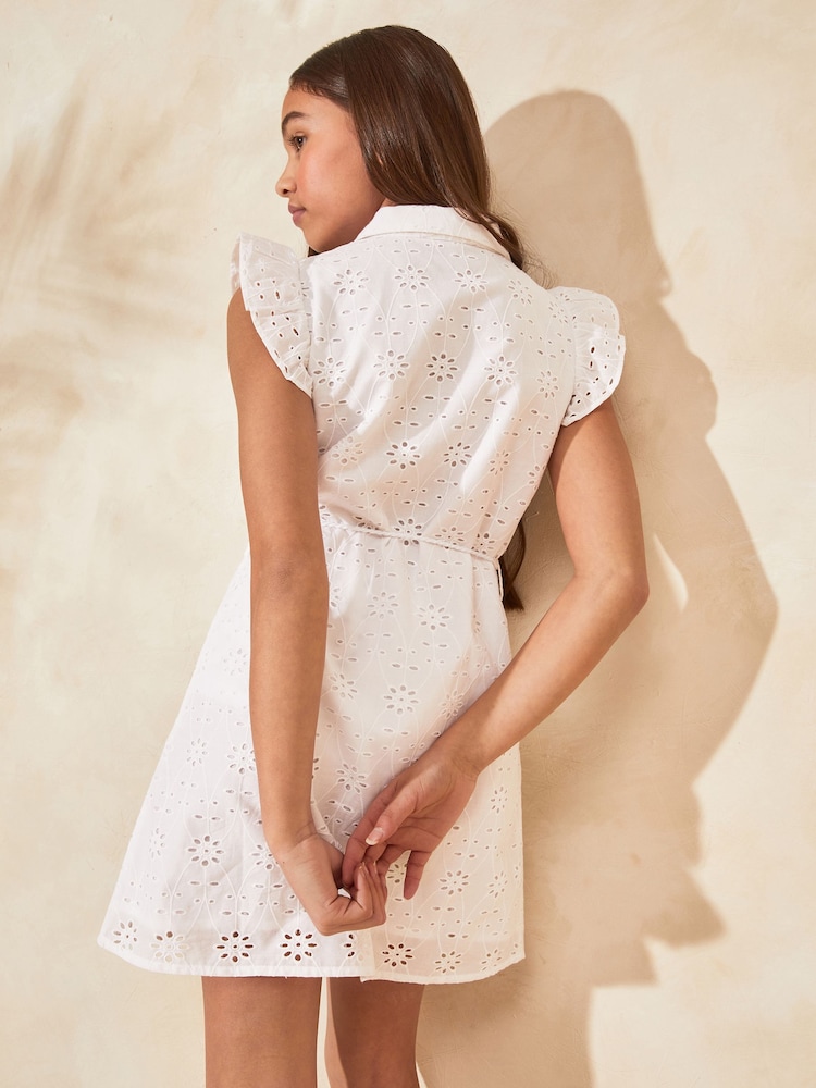 Lipsy Hemdkleid mit Lochstickerei (3 – 16 Jahre) - Bild 4 von 4