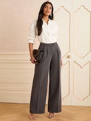 Love & Roses Grey Premium Ultra Wide Leg Trousers - Image 3 of 4