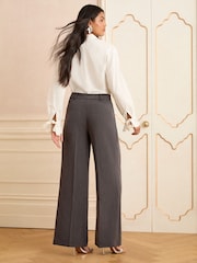 Love & Roses Grey Premium Ultra Wide Leg Trousers - Image 4 of 4