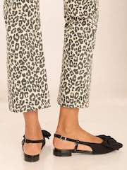 Lipsy Black Flat Slingback Bow Ballet Pump Ballerinas - Image 3 of 5
