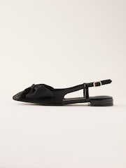 Lipsy Black Flat Slingback Bow Ballet Pump Ballerinas - Image 5 of 5