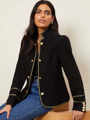Love & Roses Black Tipped Military Shorts Jacket - Image 3 of 4