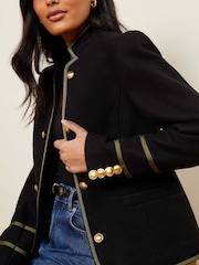 Love & Roses Black Tipped Military Shorts Jacket - Image 4 of 4