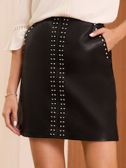 Love & Roses Black Faux Leather Mini Skirt - Image 2 of 5