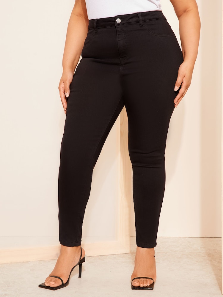 Friends Like These Black Curve High Waisted Jeggings - Image 1 of 4 Friends Like These Black Curve High Waisted Jeggings - Image 1 of 4