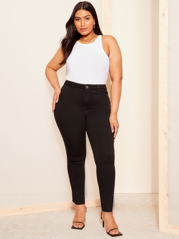 Friends Like These Black Curve High Waisted Jeggings - Image 2 of 4 Friends Like These Black Curve High Waisted Jeggings - Image 2 of 4