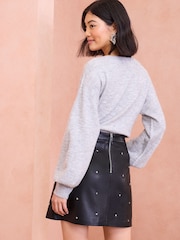 Love & Roses Black Faux Leather Mini Skirt - Image 5 of 5